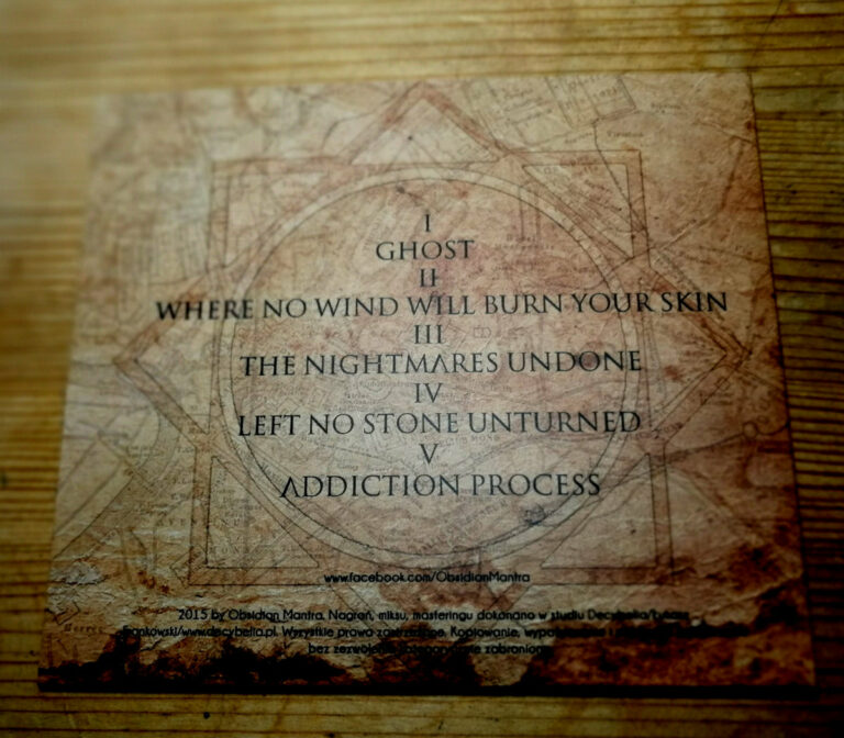 Obsidian Mantra - Burden Brought by Whispers back